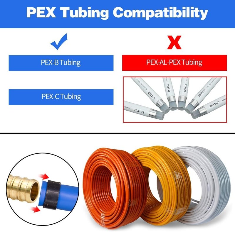 Ruby Q 10 Pack Drop Ear Elbow Fittings, PEX 1/2" x 1/2" NPT Female Threaded Adapter Crimp Fitting, Brass, Full Port for PEX pipes in plumbing jobs - Image 4